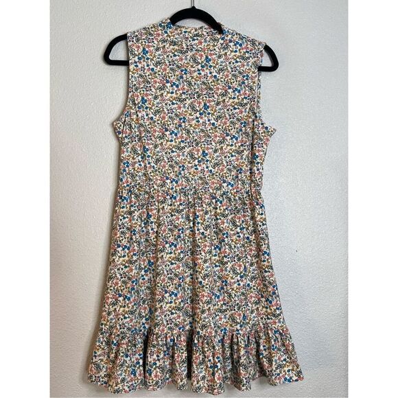 As U Wish high neck floral stretch knit slinky ruffled mini dress sz large - Picture 1 of 7